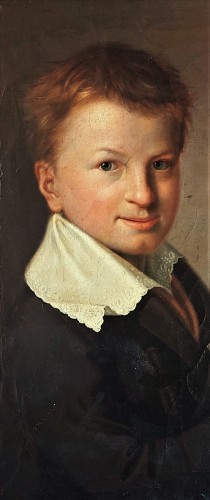 Paintings & Drawings  - Portrait of a young boy -   Johannes Luthy (1803-1873)